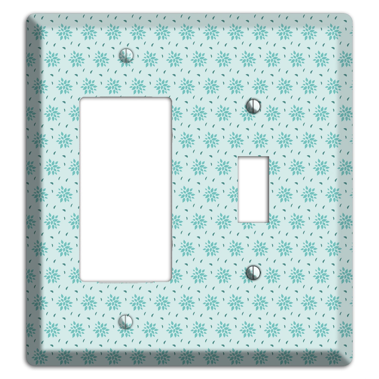 Soft Blue Calico Rocker / Toggle Wallplate