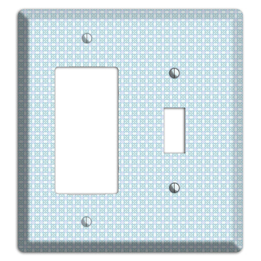 Light Blue and Lavender Tiled Tiny Arabesque Rocker / Toggle Wallplate