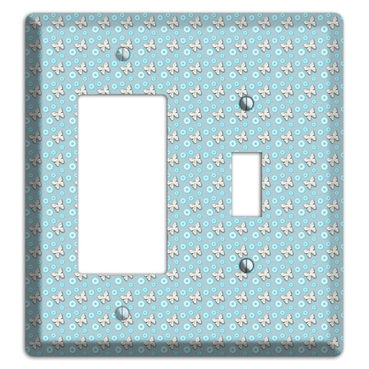 Blue with Butterflies Rocker / Toggle Wallplate