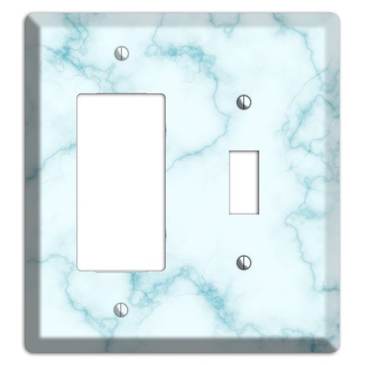 Blue Stained Marble Rocker / Toggle Wallplate