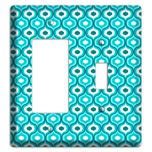 Multi Turquoise Double Scallop 2 Rocker / Toggle Wallplate