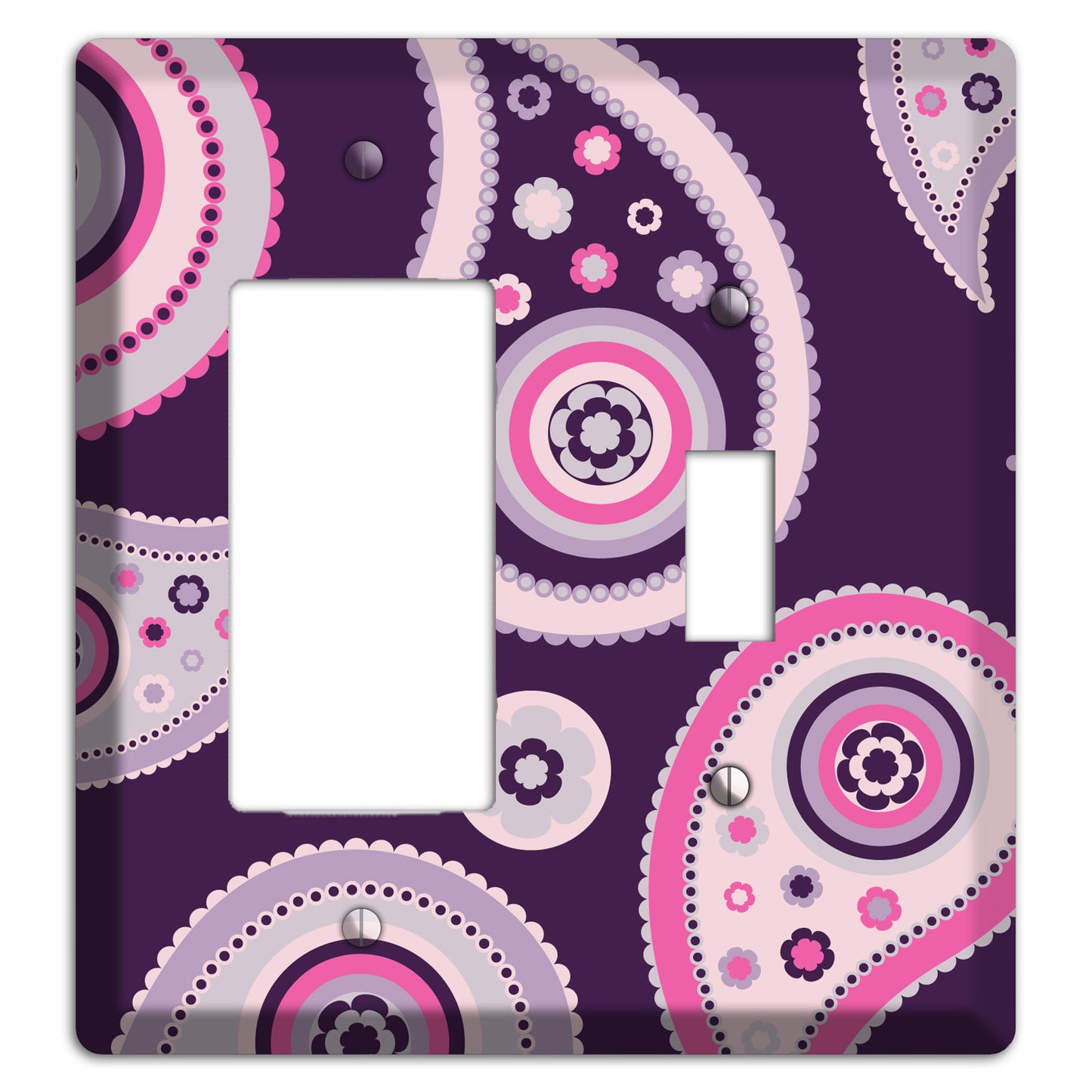 Purple Paisley Rocker / Toggle Wallplate