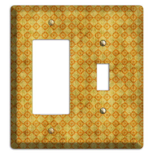 Mustard Diamond Circles Rocker / Toggle Wallplate