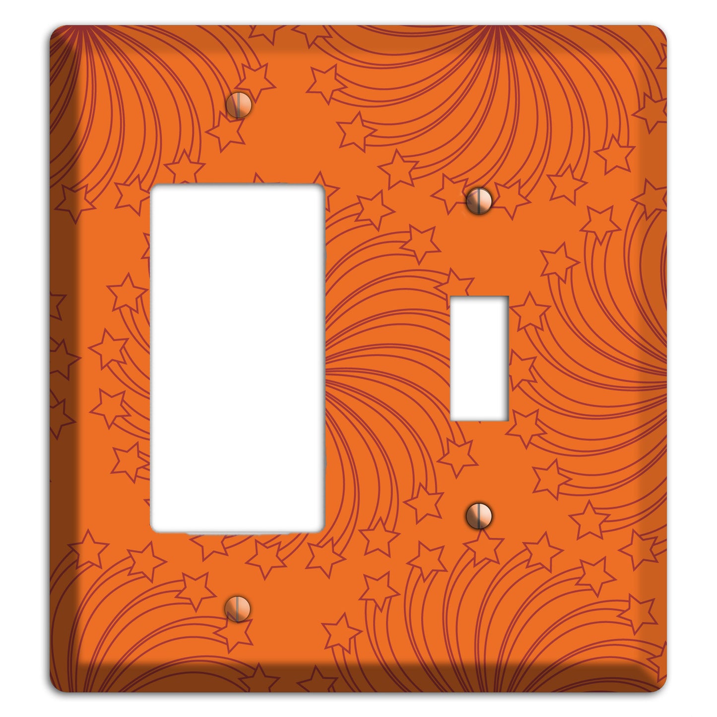 Multi Orange Star Swirl Rocker / Toggle Wallplate