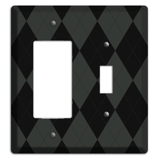 Gray and Black Argyle Rocker / Toggle Wallplate