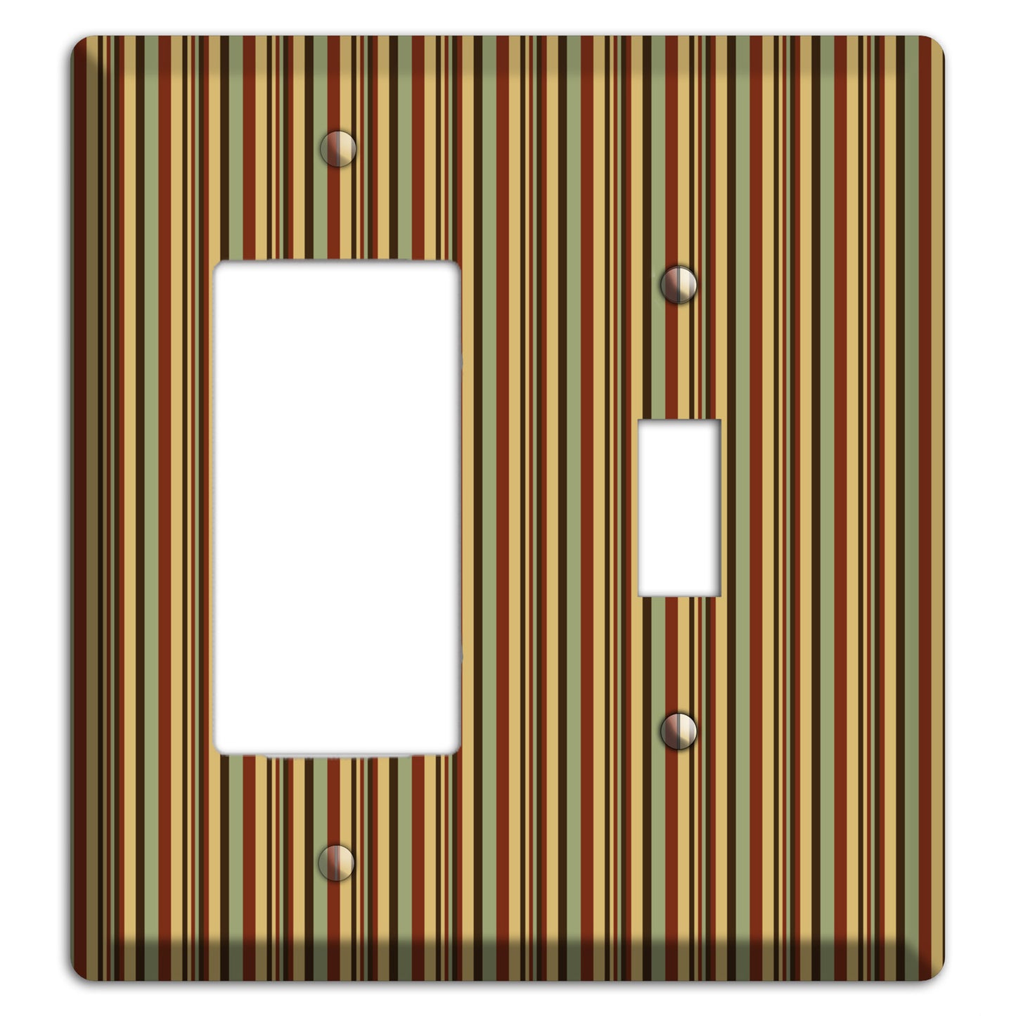 Red and Green Stripes Rocker / Toggle Wallplate