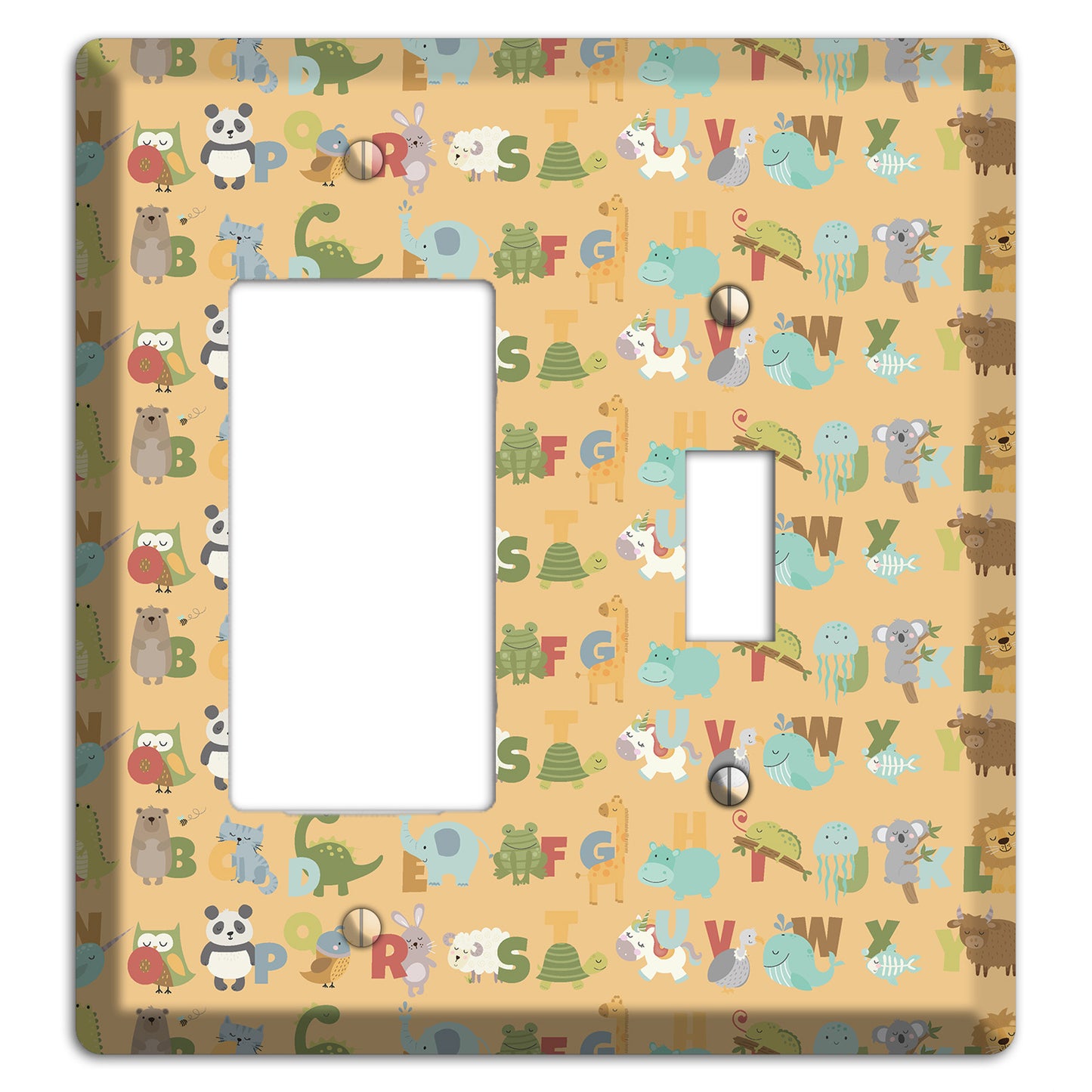 Animal Alphabet 1 Rocker / Toggle Wallplate