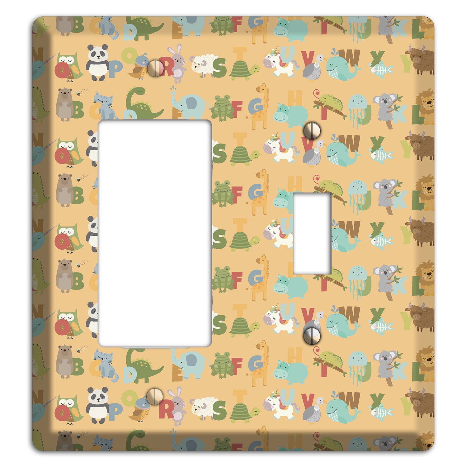 Animal Alphabet 1 Rocker / Toggle Wallplate