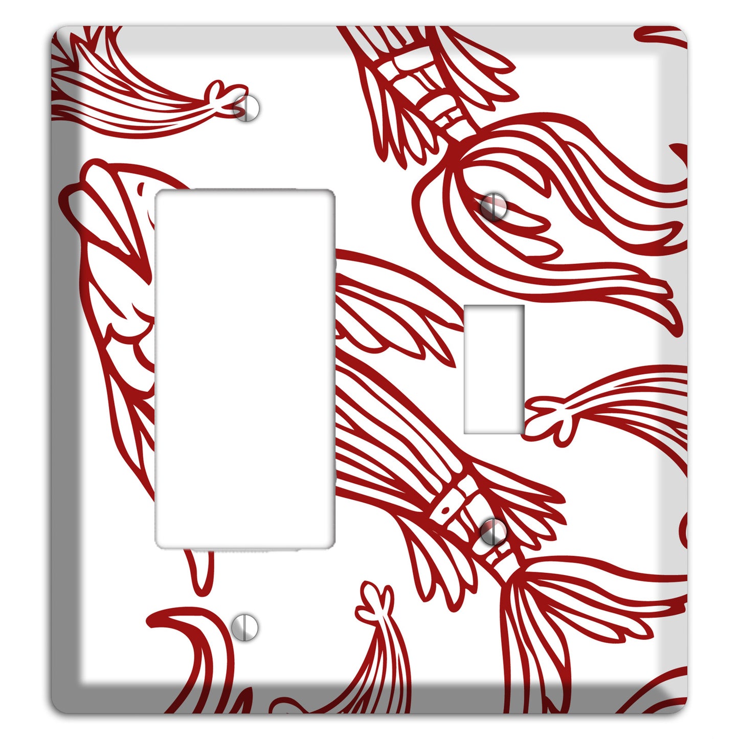 Red and White Koi Rocker / Toggle Wallplate