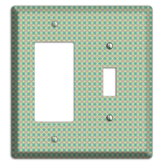 Multi Green Foulard Rocker / Toggle Wallplate