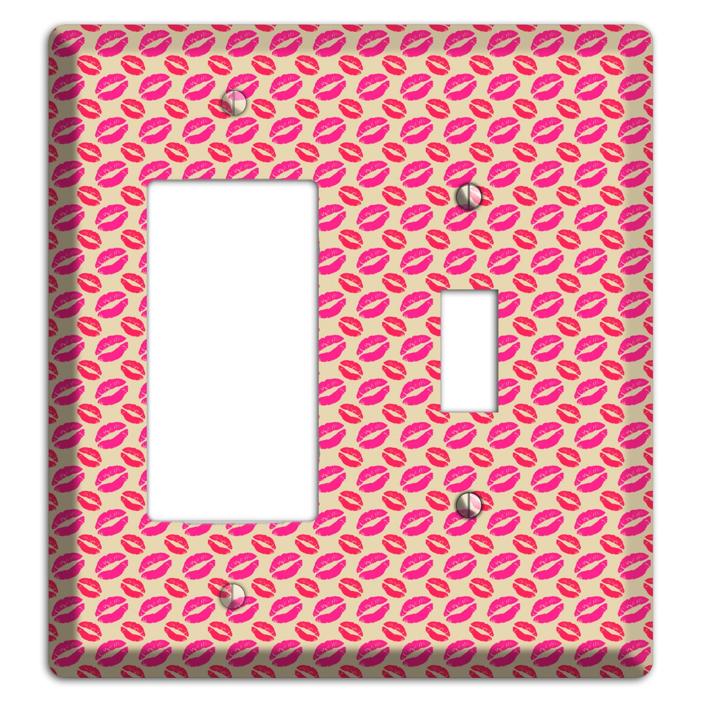 Pink and Red Kisses Rocker / Toggle Wallplate