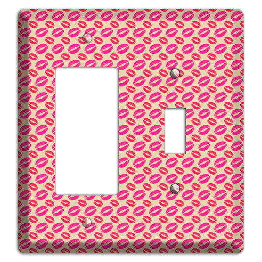 Pink and Red Kisses Rocker / Toggle Wallplate