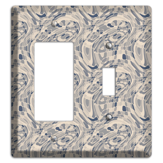 Blue and Beige Abstract 2 Rocker / Toggle Wallplate