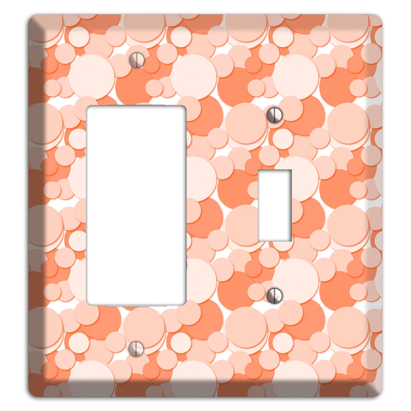 Multi Coral Bubble Dots Rocker / Toggle Wallplate