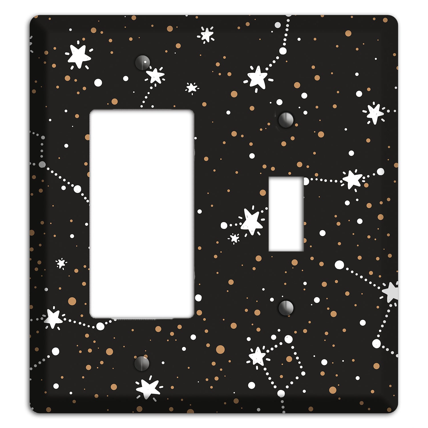 Constellations Black Rocker / Toggle Wallplate