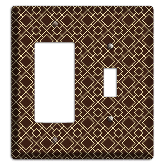 Asian Square Pattern Rocker / Toggle Wallplate