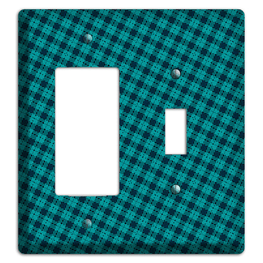 Turquoise Diamond Plaid Rocker / Toggle Wallplate