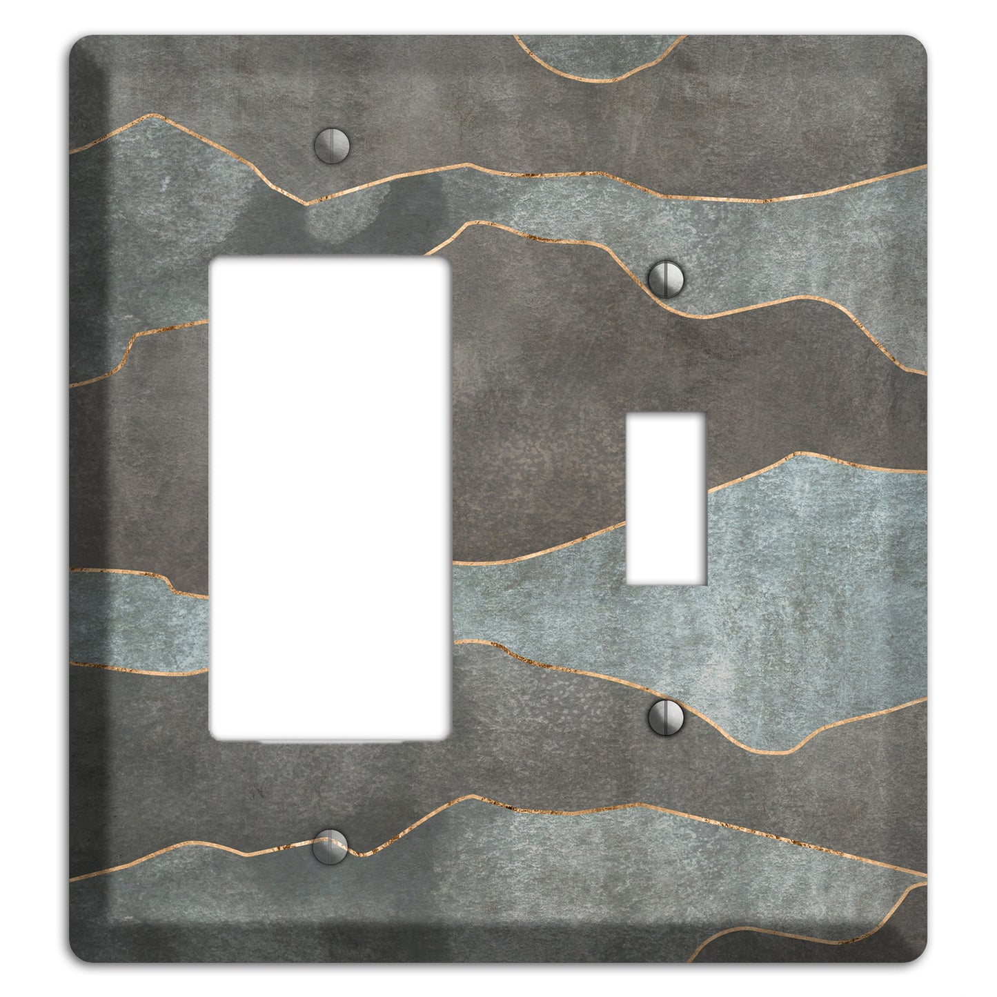 Dusty Blue Mountain Range Rocker / Toggle Wallplate