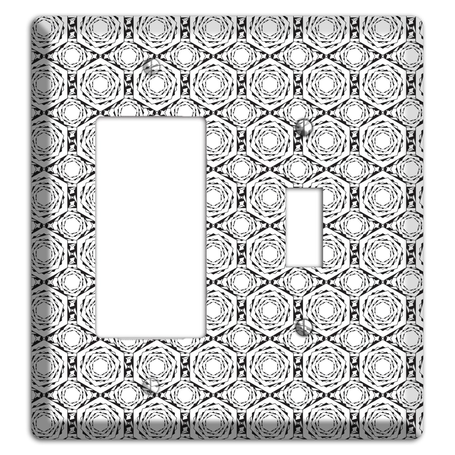 Overlay Hexagon Rotation Repeat Rocker / Toggle Wallplate