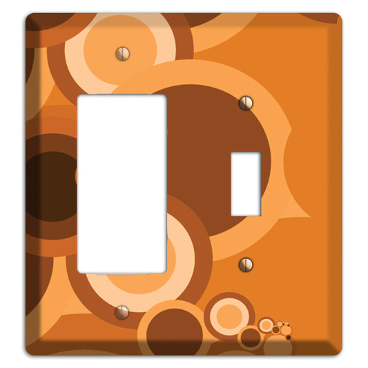 Burnt Orange Circles Rocker / Toggle Wallplate