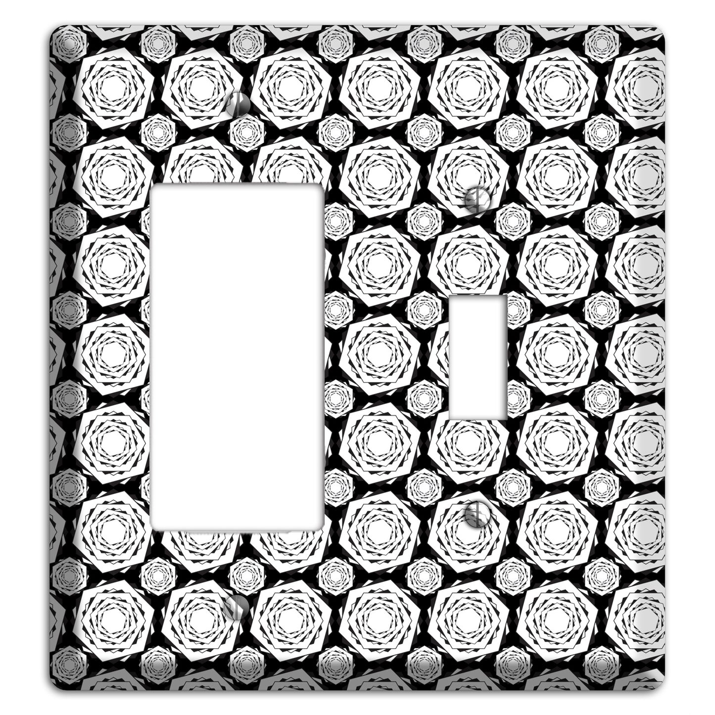 Overlay Hexagon Rotation Repeat 3 Rocker / Toggle Wallplate