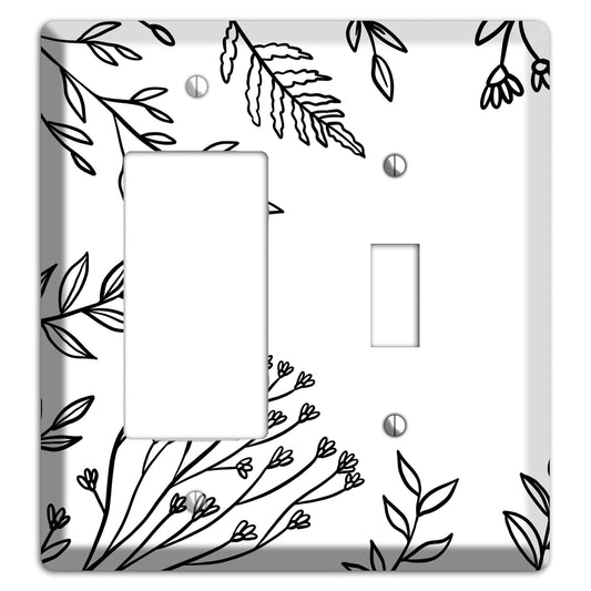 Hand-Drawn Floral 38 Rocker / Toggle Wallplate