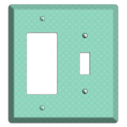 Aqua Calico Cartouche Rocker / Toggle Wallplate