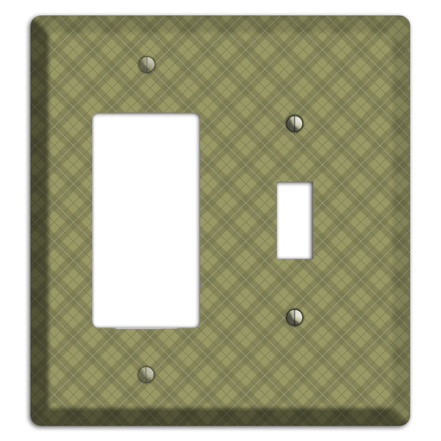 Green Plaid Rocker / Toggle Wallplate