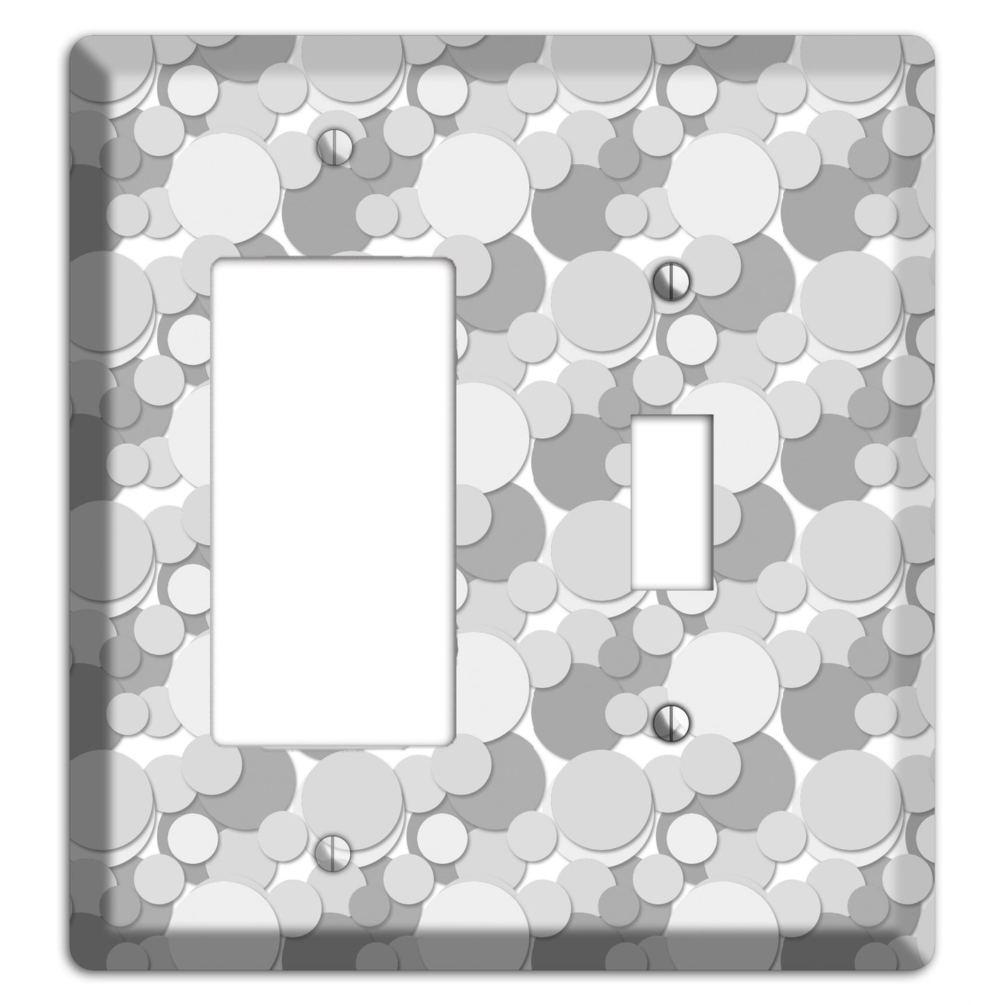 Multi Grey Bubble Dots Rocker / Toggle Wallplate