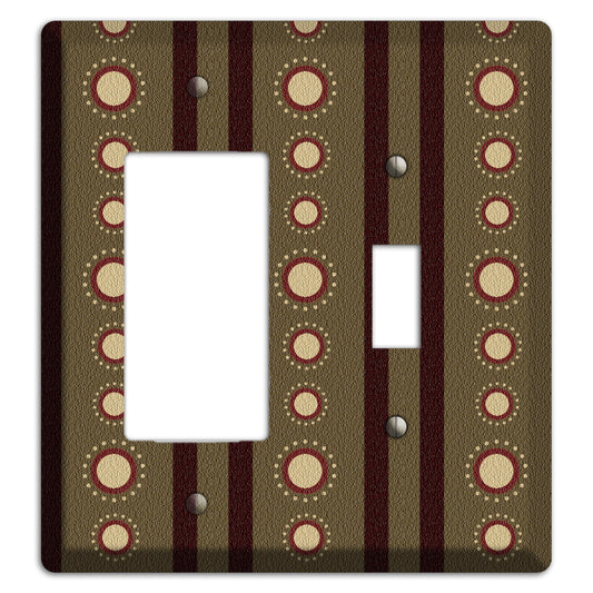 Multi Brown Suzani Rocker / Toggle Wallplate