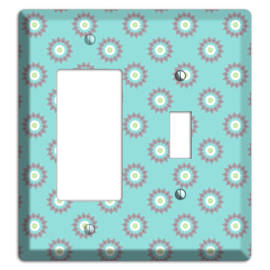 Turquoise with Suzani Dots Rocker / Toggle Wallplate