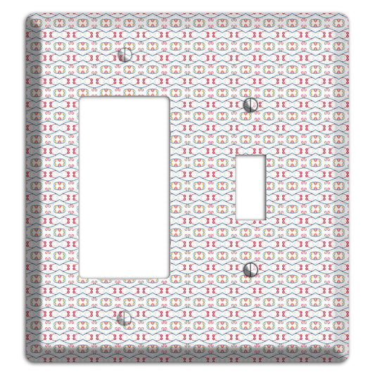 White with Red Tapestry Contour Rocker / Toggle Wallplate