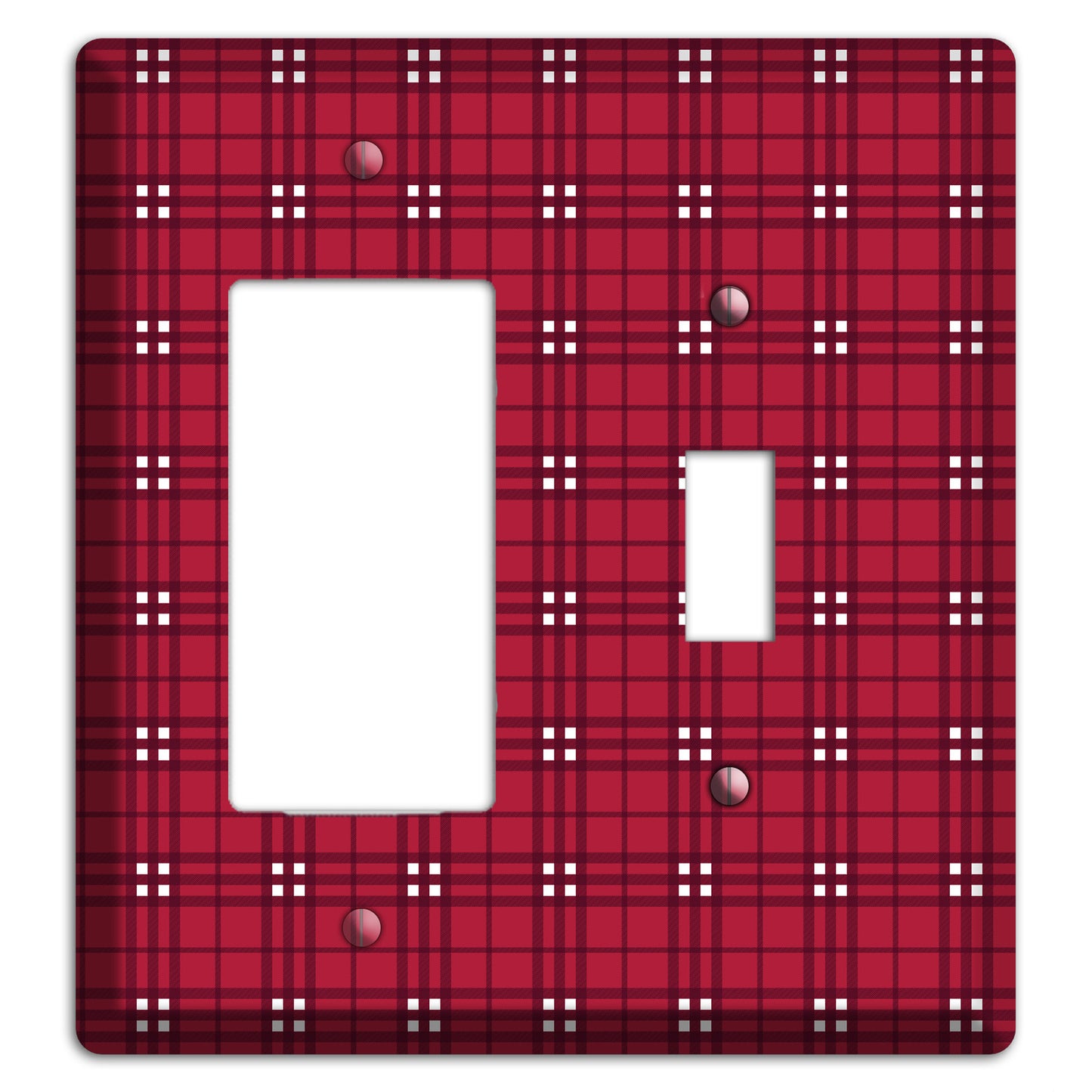 Red and White Plaid Rocker / Toggle Wallplate