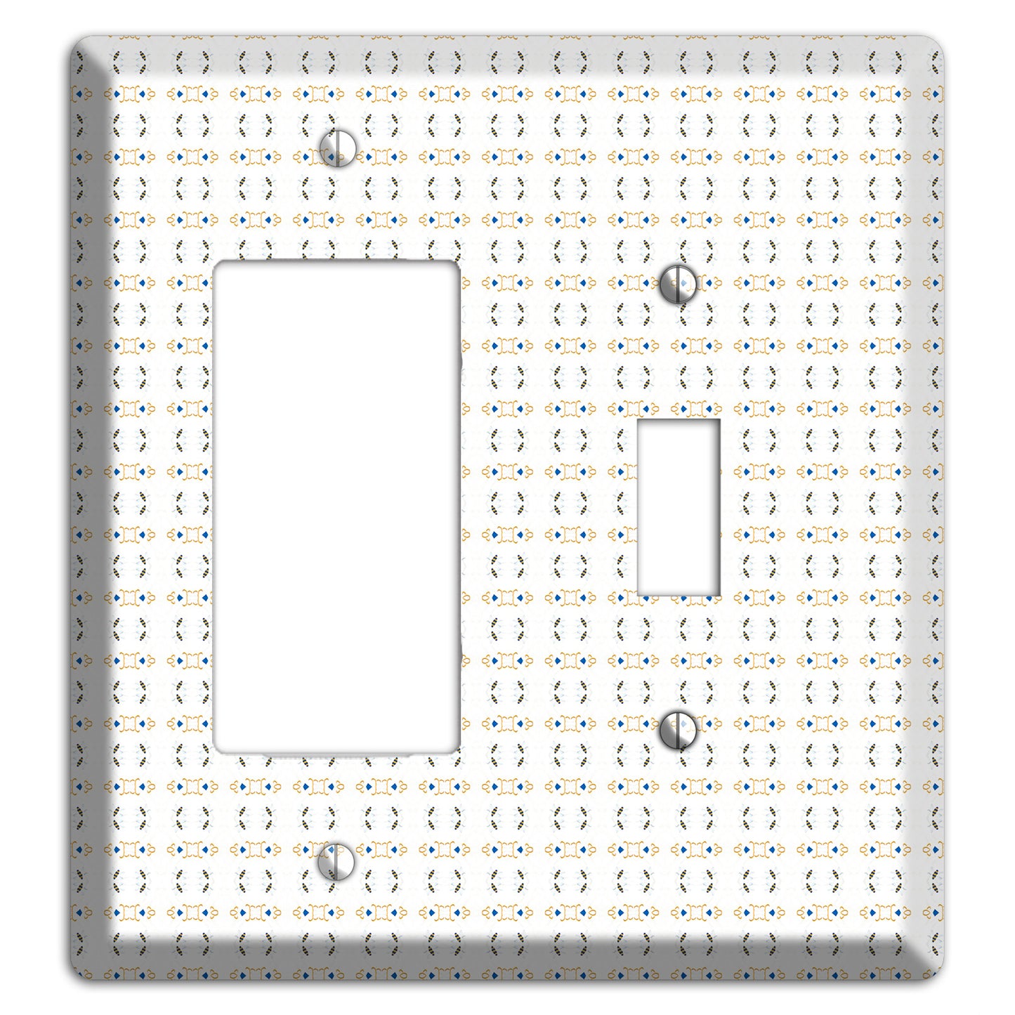 White with Grey and Olive Simple Geometric Rocker / Toggle Wallplate