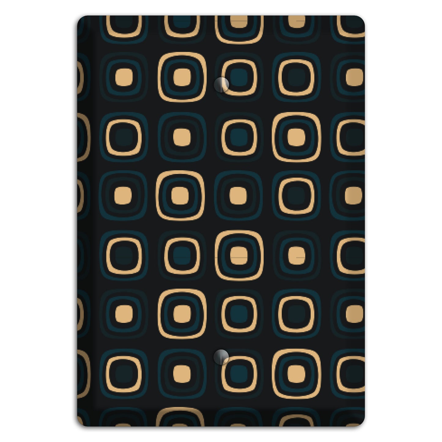 Black and Yellow Rounded Squares Blank Wallplate