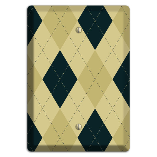 Beige and Yellow Argyle Blank Wallplate