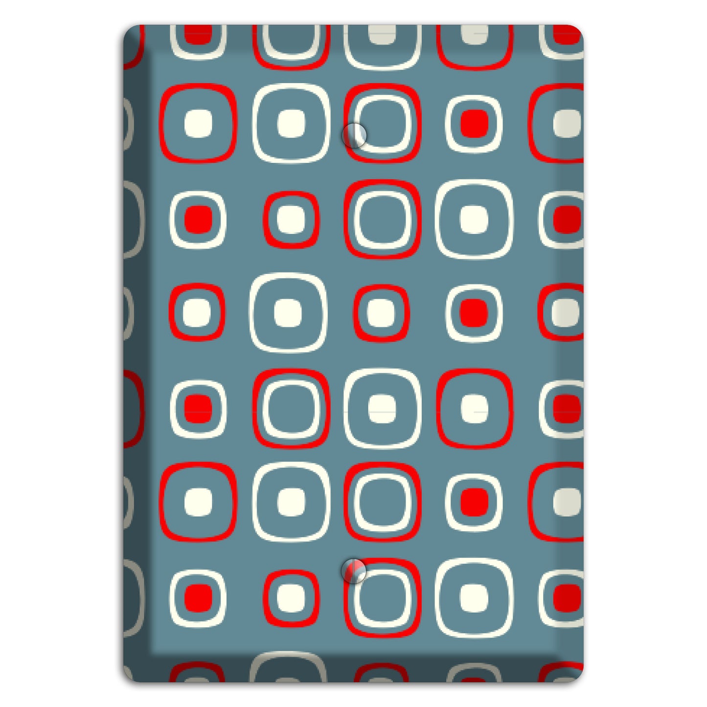 Blue and Red Rounded Squares Blank Wallplate