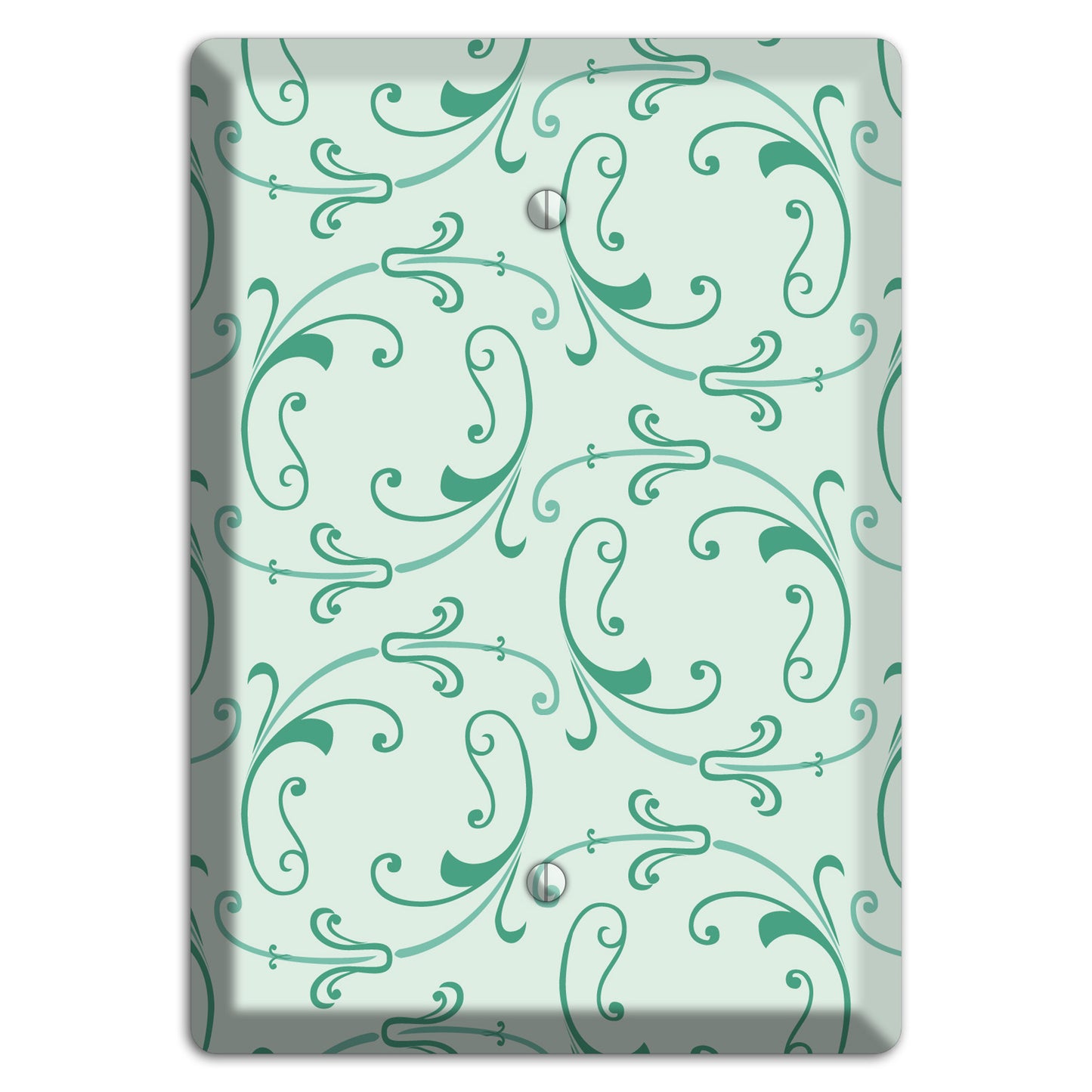 Aqua Victorian Sprig Blank Wallplate