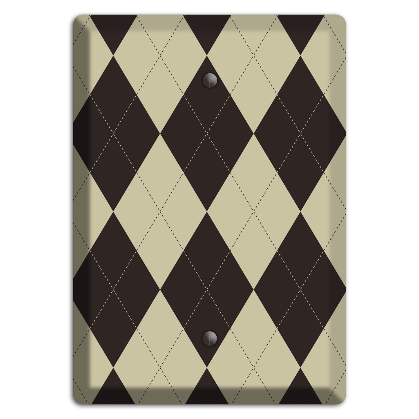 Beige and Black Argyle Blank Wallplate