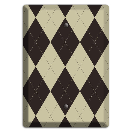 Beige and Black Argyle Blank Wallplate