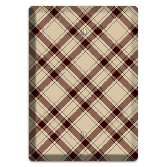 Beige and Brown Plaid Blank Wallplate