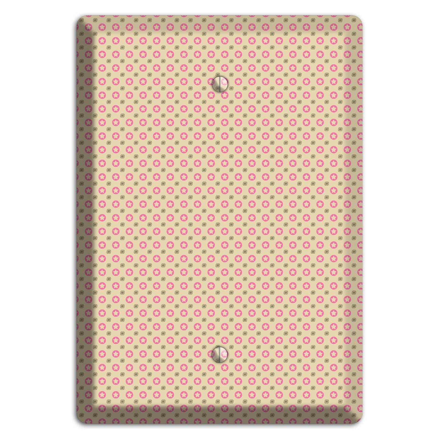 Beige with Pink Stars Blank Wallplate