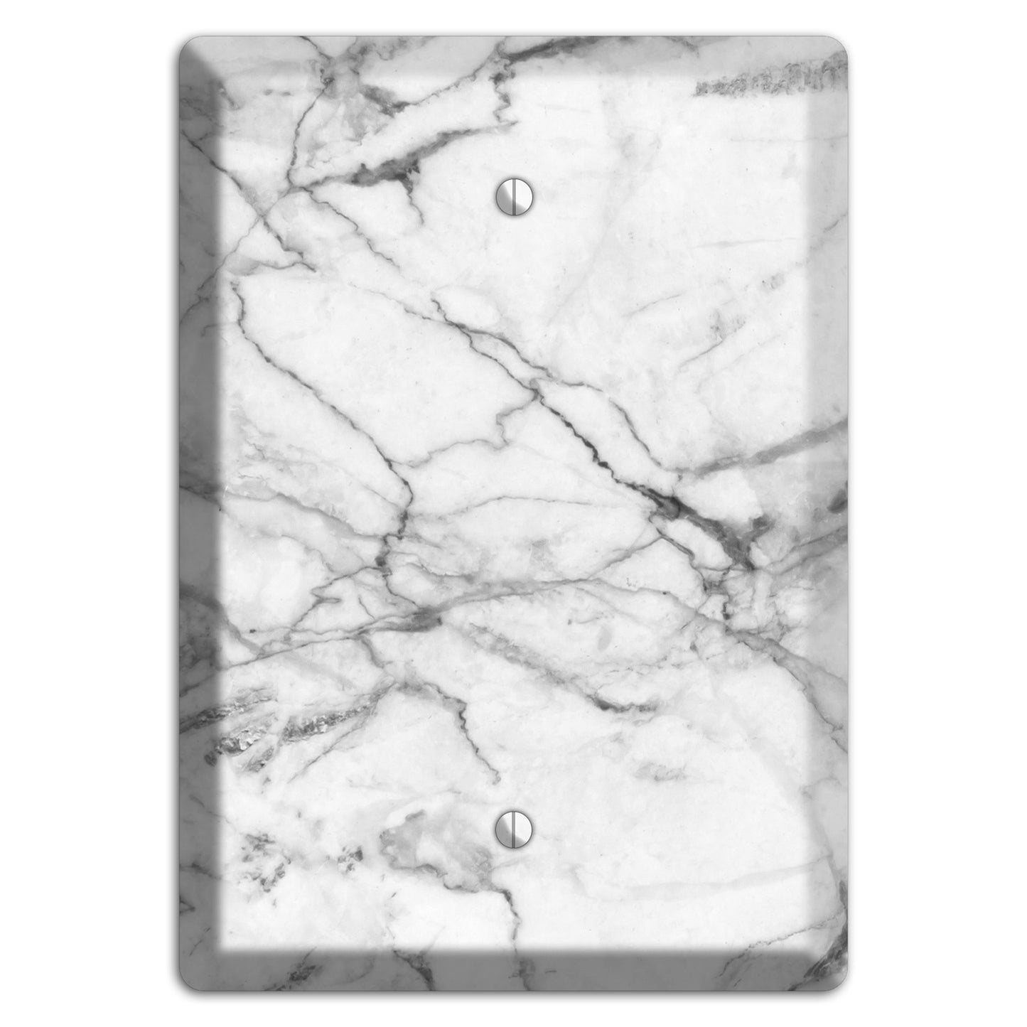 White and Gray Marble Blank Wallplate