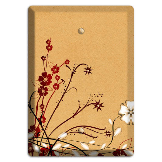 Delicate Red Flowers Blank Wallplate