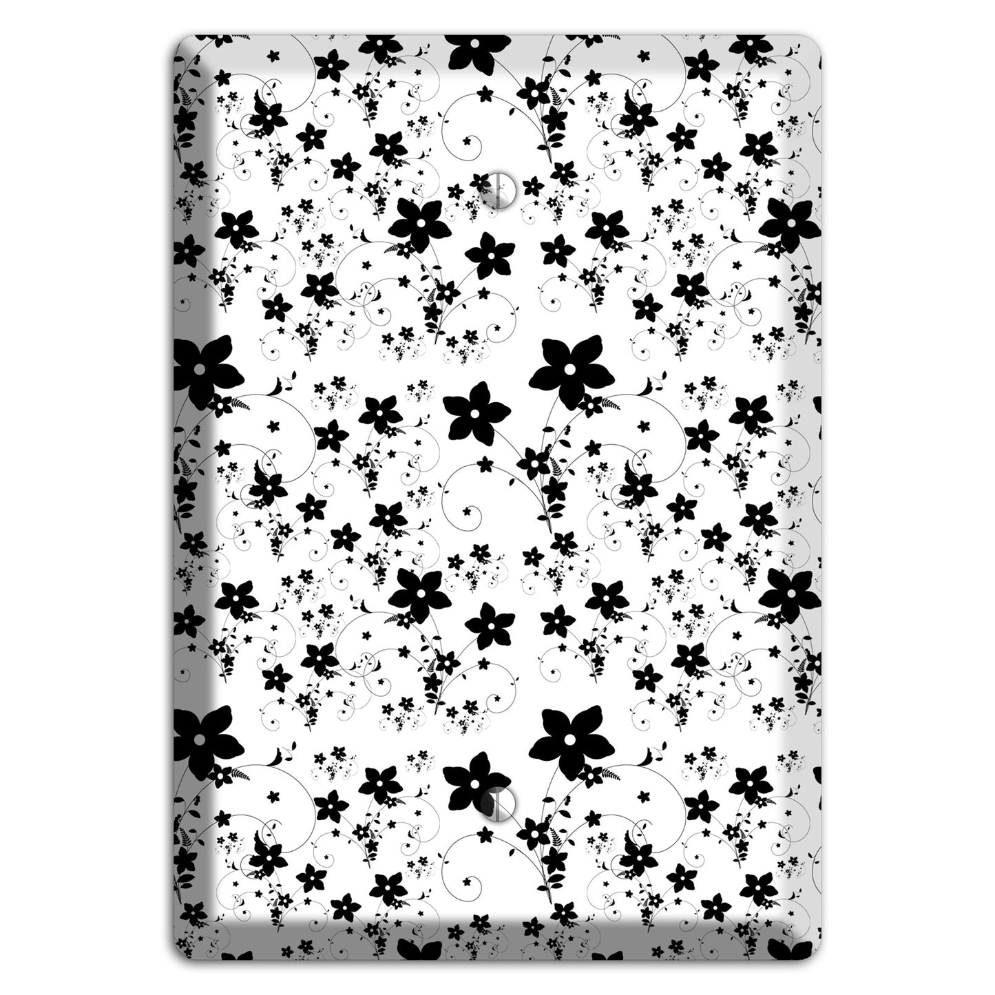 Black and White Flowers Blank Wallplate