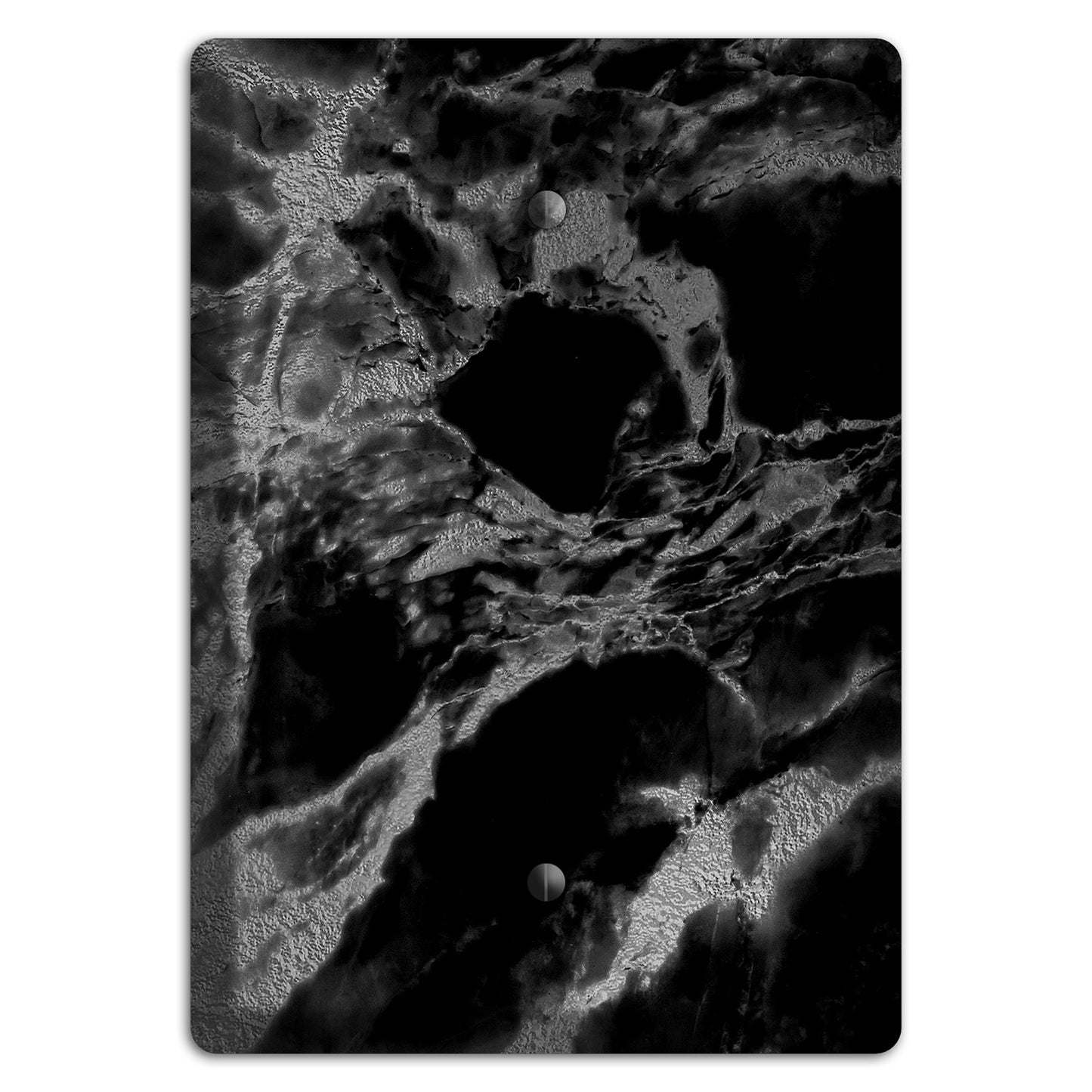 Black and Silver Marble Blank Wallplate