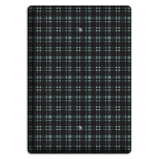 Black Plaid Blank Wallplate