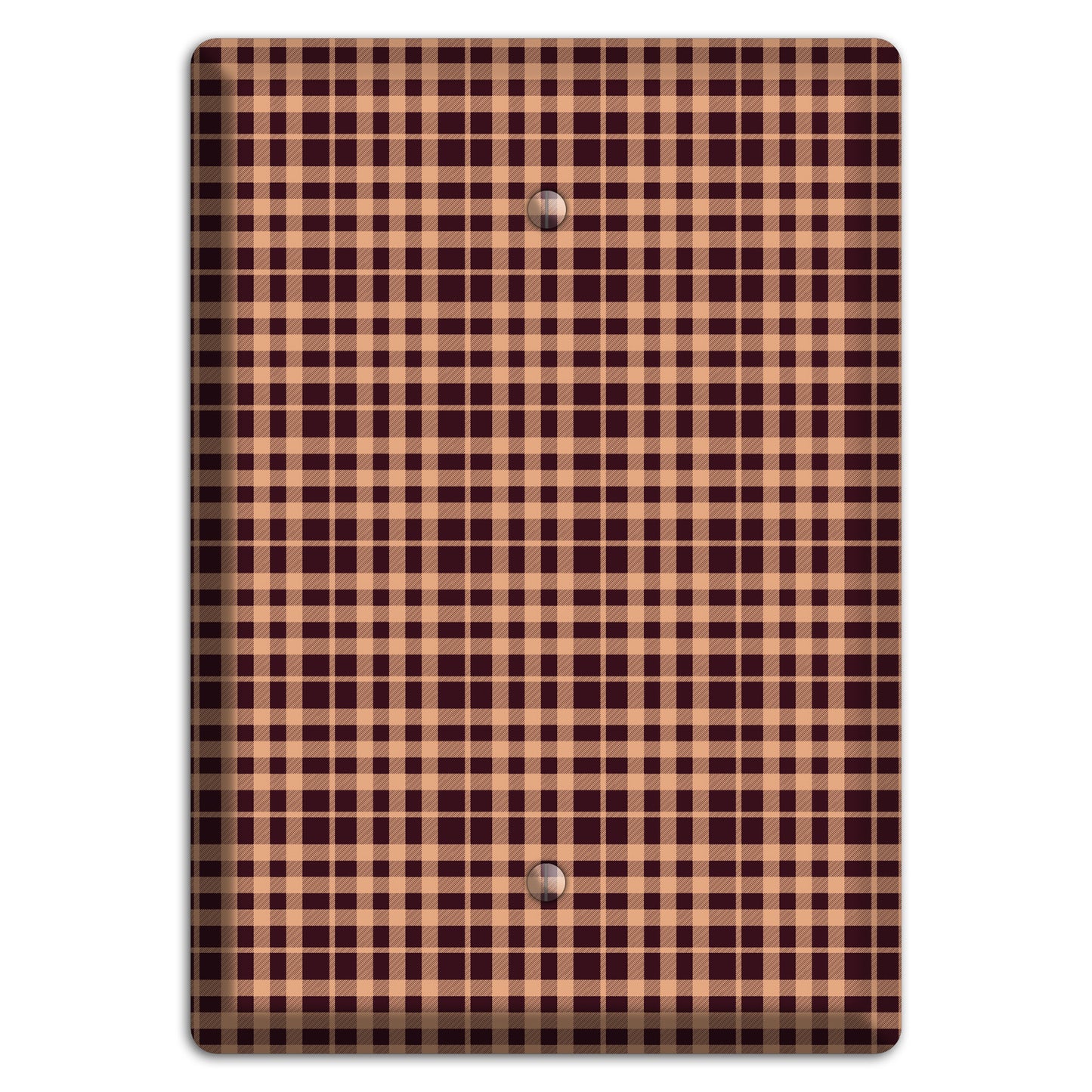 Beige and Black Plaid Blank Wallplate