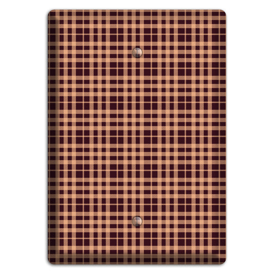 Beige and Black Plaid Blank Wallplate