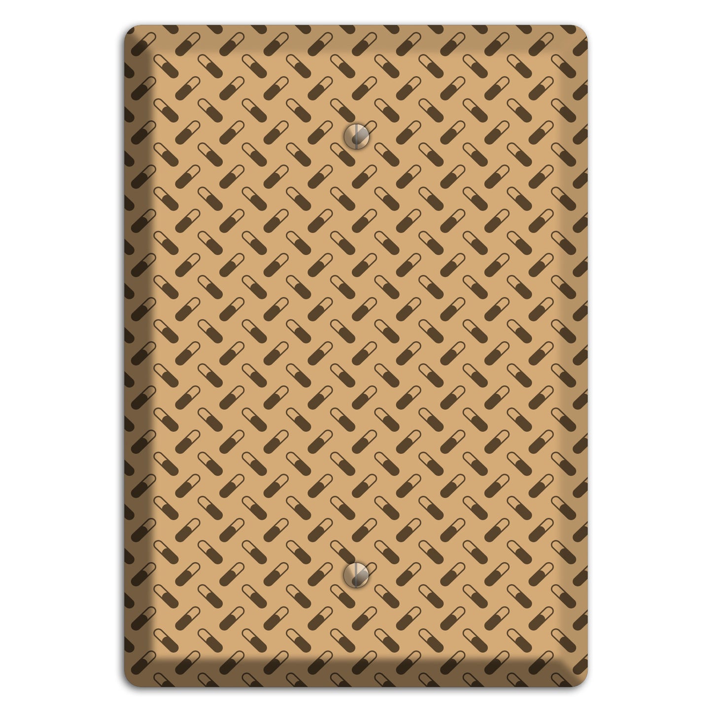 Beige with Brown Motif Blank Wallplate